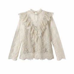 Blouse dentelle volantée