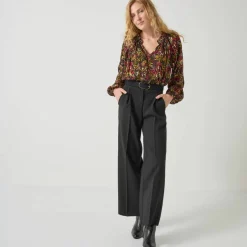 Blouse en voile crépon imprimée ethnnique