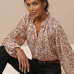 Blouse en voile imprimé tachiste