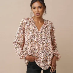 Blouse en voile imprimé tachiste