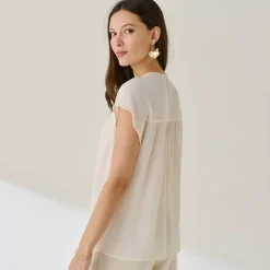 Blouse fluide broderies fantaisie