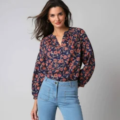 Blouse imprimée manches blousantes