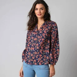 Blouse imprimée manches blousantes