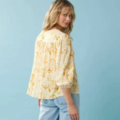 Blouse imprimée Spécial Petite, plastron macramé