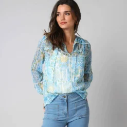 Blouse légère imprimée patch