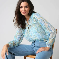 Blouse légère imprimée patch