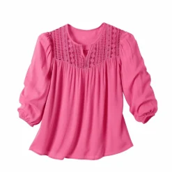 Blouse macramé manches 3/4