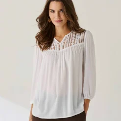 Blouse macramé manches 3/4