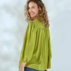 Blouse macramé manches 3/4
