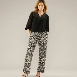 Blouse macramé manches 3/4