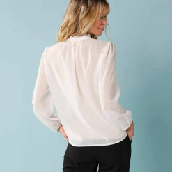 Blouse unie spécial Petites plis piqués, doublée