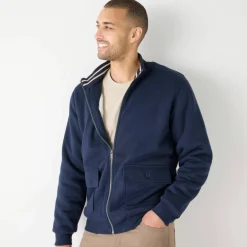 Blouson zippé col montant molleton doublé sherpa