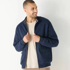 Blouson zippé col montant molleton doublé sherpa