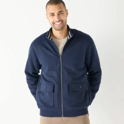 Blouson zippé col montant molleton doublé sherpa