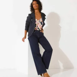 Blouson zippé col tailleur pressionné, suédine