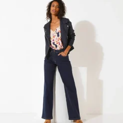 Blouson zippé col tailleur pressionné, suédine