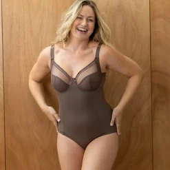 Body maille gainante et tulle - avec armatures