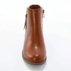 Boots bi-matière, zippées et cloutées