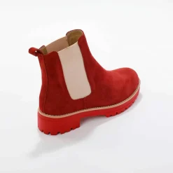 Boots chelsea croûte de cuir, semelle crantée épaisse