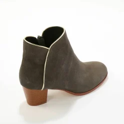 Boots cuir liseré doré