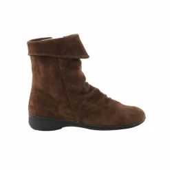 Boots fourrées en croûte de cuir