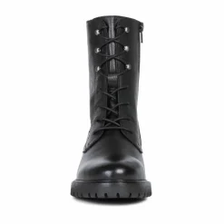 Boots noir semelle crantée dessus cuir
