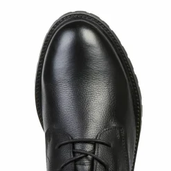 Boots noir semelle crantée dessus cuir