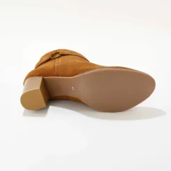 Boots à talon, cuir suédé