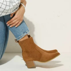 Boots western, cuir