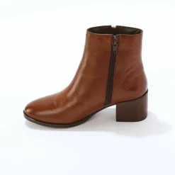 Boots zippées en cuir