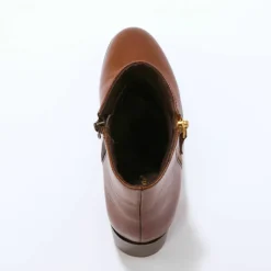 Boots zippées en cuir