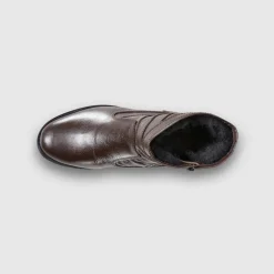 Botillons zippés cuir fourrés laine - jusqu'au 46
