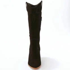 Bottes hautes santiags, cuir suédé