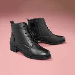 Bottines en cuir confort à lacets