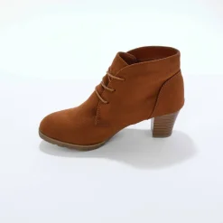 Bottines lacées à talon fantaisie