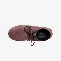 Bottines à lacet en croûte de cuir