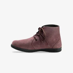 Bottines à lacet en croûte de cuir