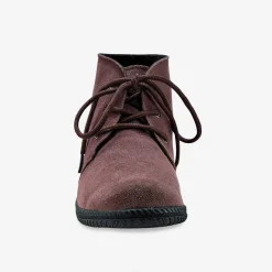 Bottines à lacet en croûte de cuir