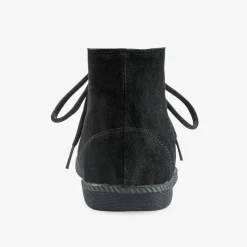 Bottines à lacet en croûte de cuir