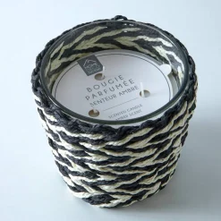 Bougie parfumée et panier tressé