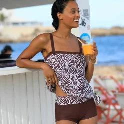 Boxer de bain modulable imprimé zèbre