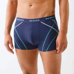 Boxer fermé uni élastiqué surpiqûres contrastées - lot de 4