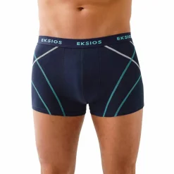 Boxer fermé uni élastiqué surpiqûres contrastées - lot de 4
