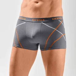 Boxer fermé uni élastiqué surpiqûres contrastées - lot de 4