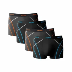 Boxer fermé uni élastiqué surpiqûres contrastées - lot de 4