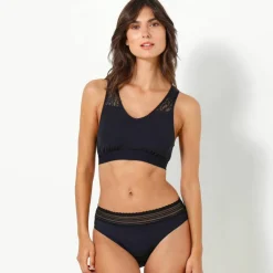 Brassière coton et dos dentelle – sans armatures