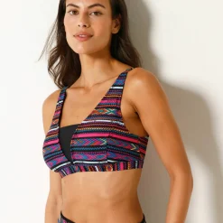 Brassière de bain post opératoire sans armatures imprimé ligne Brésilien