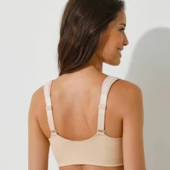 Brassière microfibre post-opératoire forme brassière ouverture devant par bande auto-agrippante - sans armatures