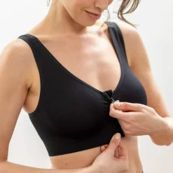 Brassière microfibre sans armatures, zippée devant - lot de 2