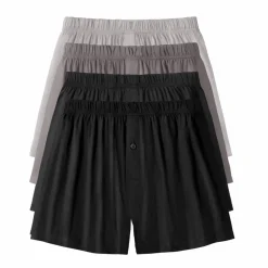 Caleçon flottant ouvert uni - lot de 4